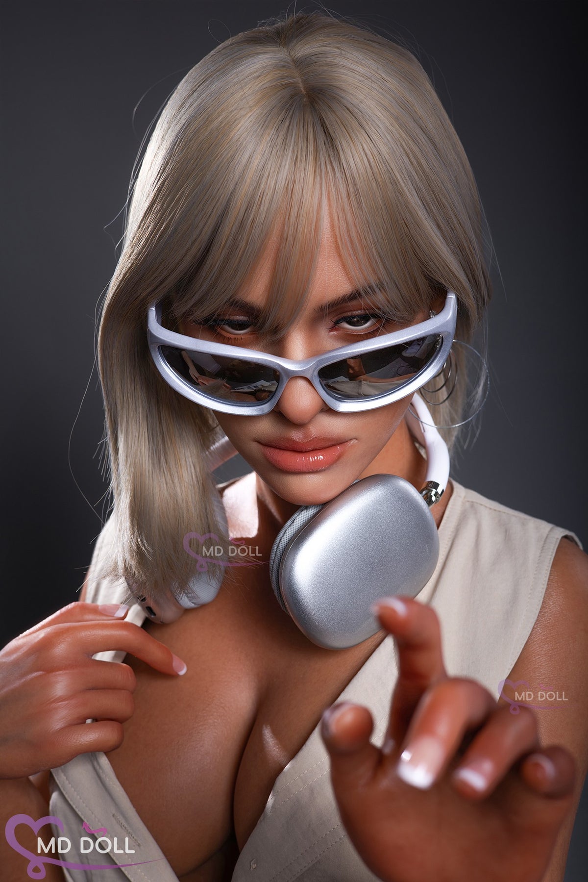 MD Doll Sally 166cm D-Cup Silicone Companion Doll (Light tan skin, Movable Eyelids) - In Stock US