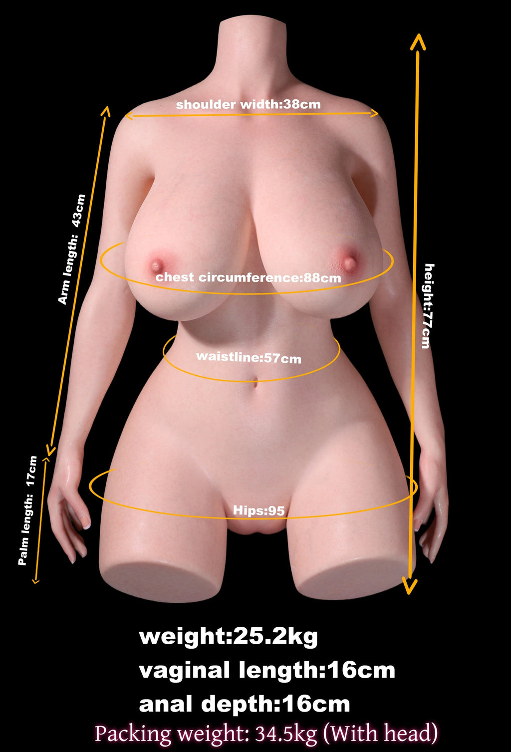 MD Doll Bellamy T04 Silicone Torso with Head M71 (Light tan skin) - In Stock US