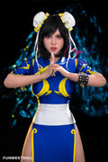 Lucy by FunWest Dolls, blue and yellow costume portrait