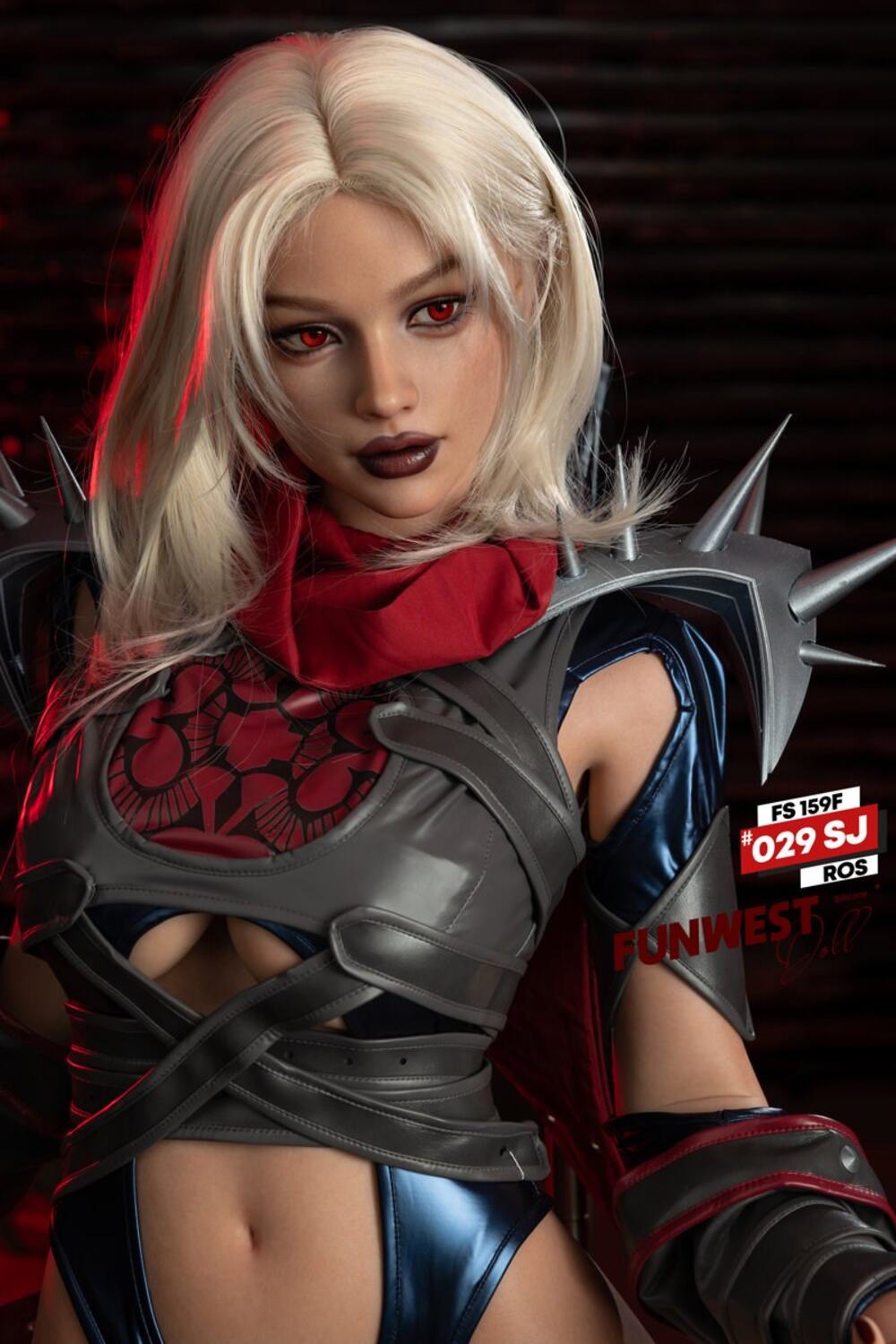 Sophiemina by FunWest Dolls, platinum-haired portrait in armor