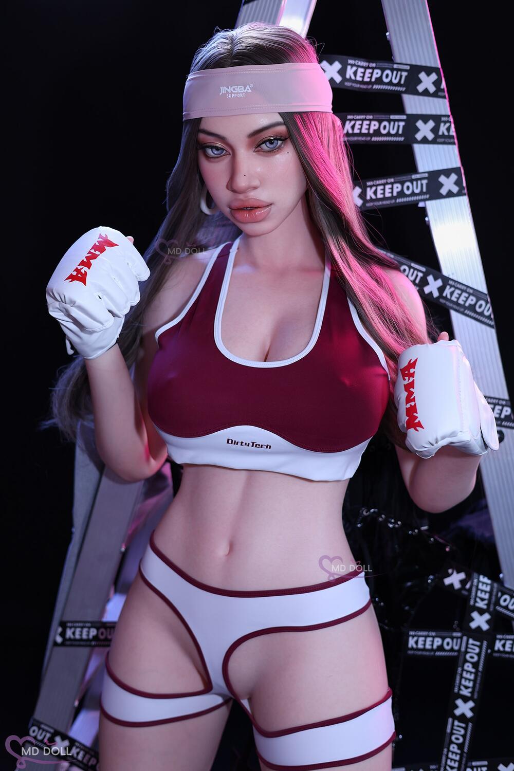 MD Doll Brianna wearing boxing gloves and a red sports outfit