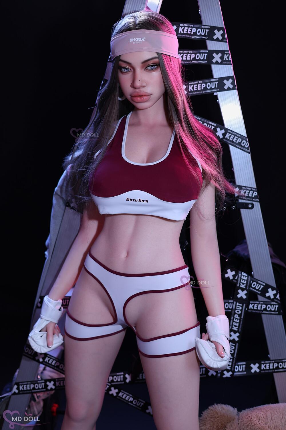 MD Doll Standing view of Brianna with gloves lowered