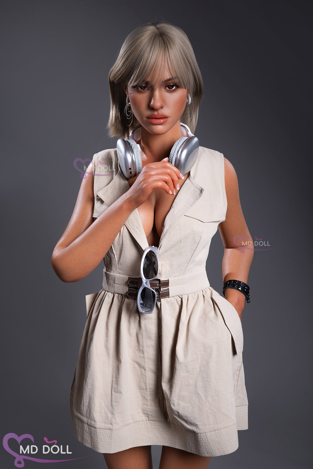 MD Doll Sally 166cm D-Cup Silicone Companion Doll (Light tan skin, Movable Eyelids) - In Stock US