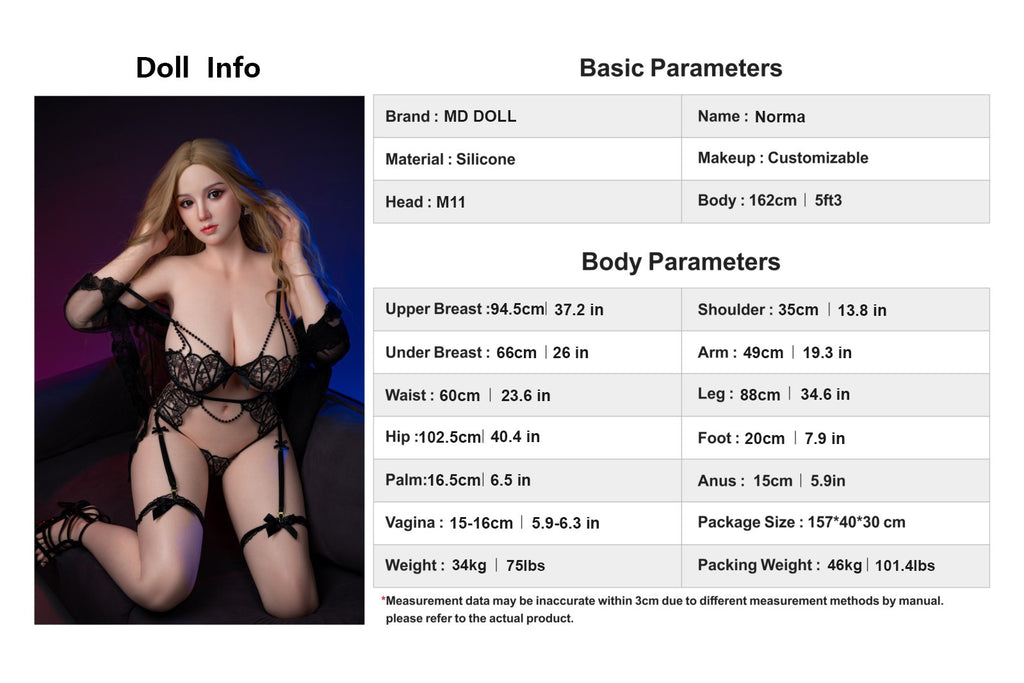 MD Doll Norma 162cm H-Cup Silicone Companion Doll - In Stock US