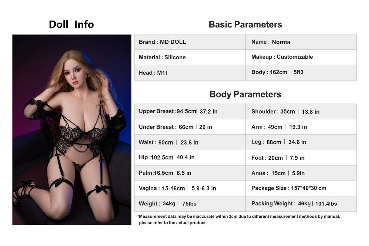 MD Doll Norma 162cm H-Cup Silicone Companion Doll - In Stock US
