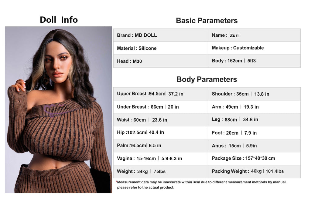 MD Doll Zuri 162cm H-Cup Silicone Companion Doll - In Stock US