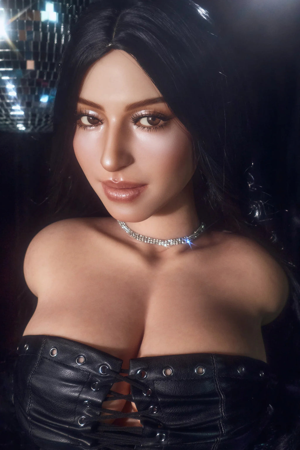 Climax Renata with matching head in black and silver styling, portrait detail