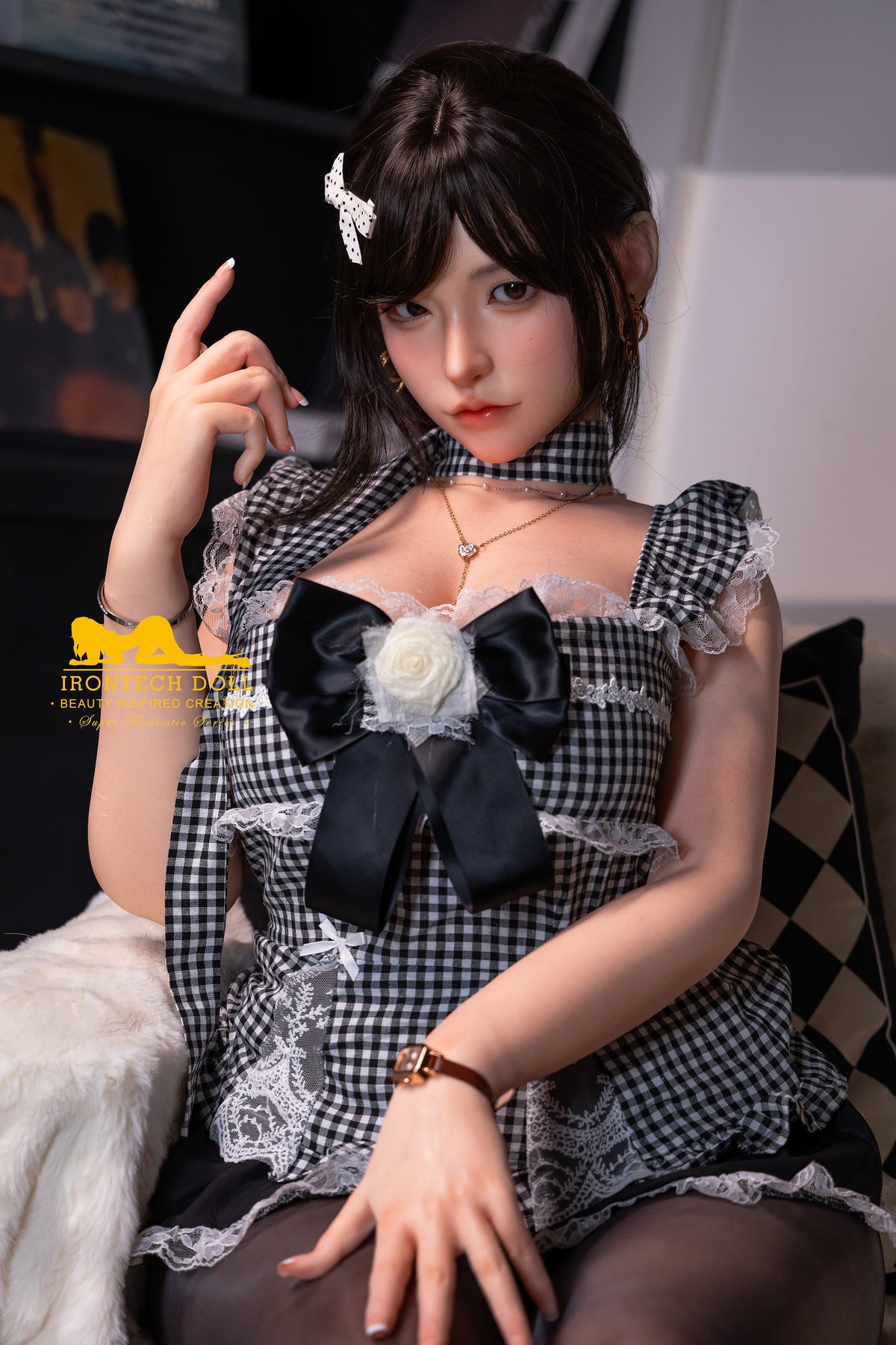 Irontech Mio Rising Star 165cm E-Cup silicone companion doll with brunette hair, photo 1