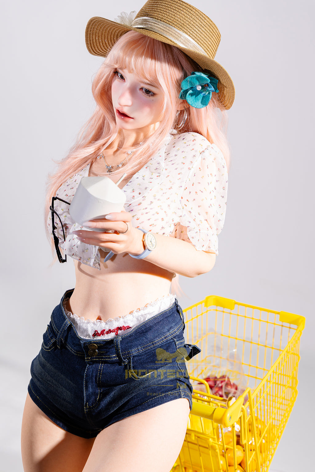 Irontech Mio Sunshine Traveler 166cm E-Cup silicone companion doll with pink hair, photo 3