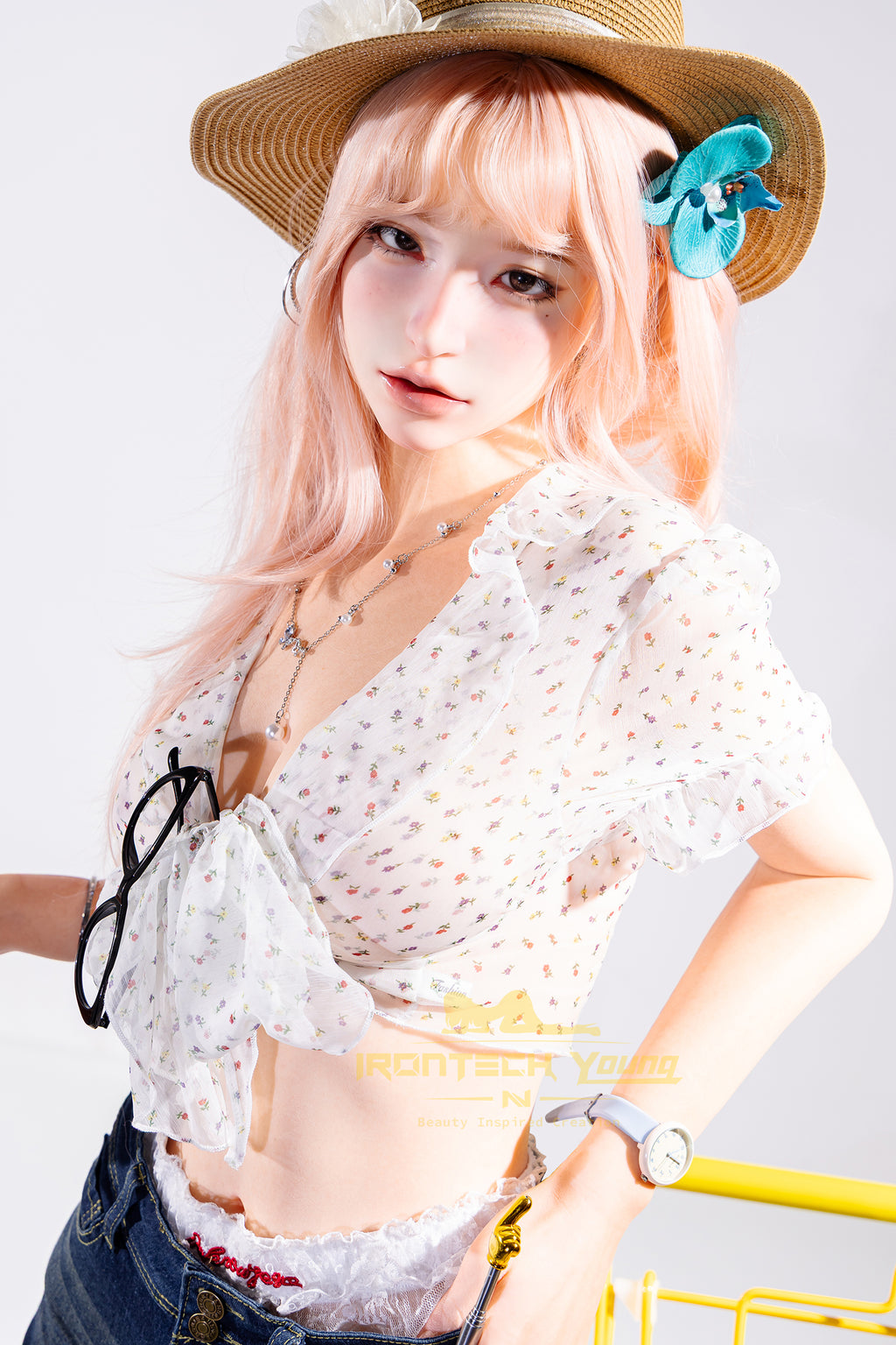 Irontech Mio Sunshine Traveler 166cm E-Cup silicone companion doll with pink hair, photo 5