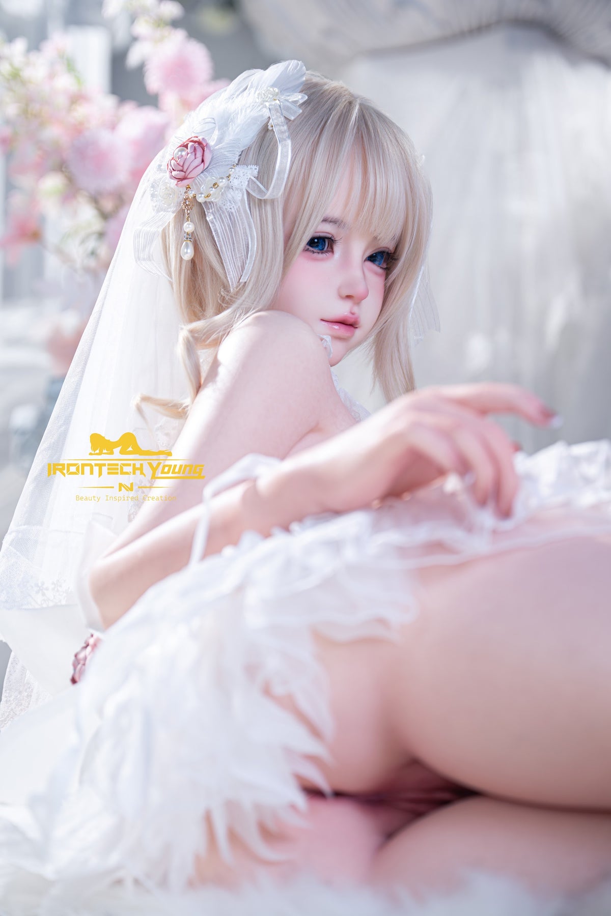 Irontech Momo Bridal 154cm E-Cup silicone companion doll with blonde hair, photo 12