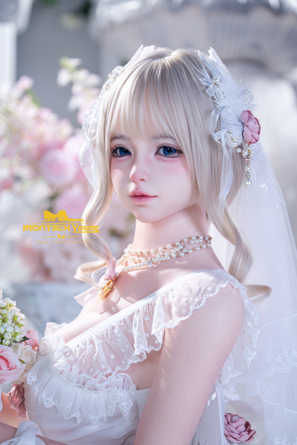 Irontech Momo Bridal 154cm E-Cup silicone companion doll with blonde hair, photo 3