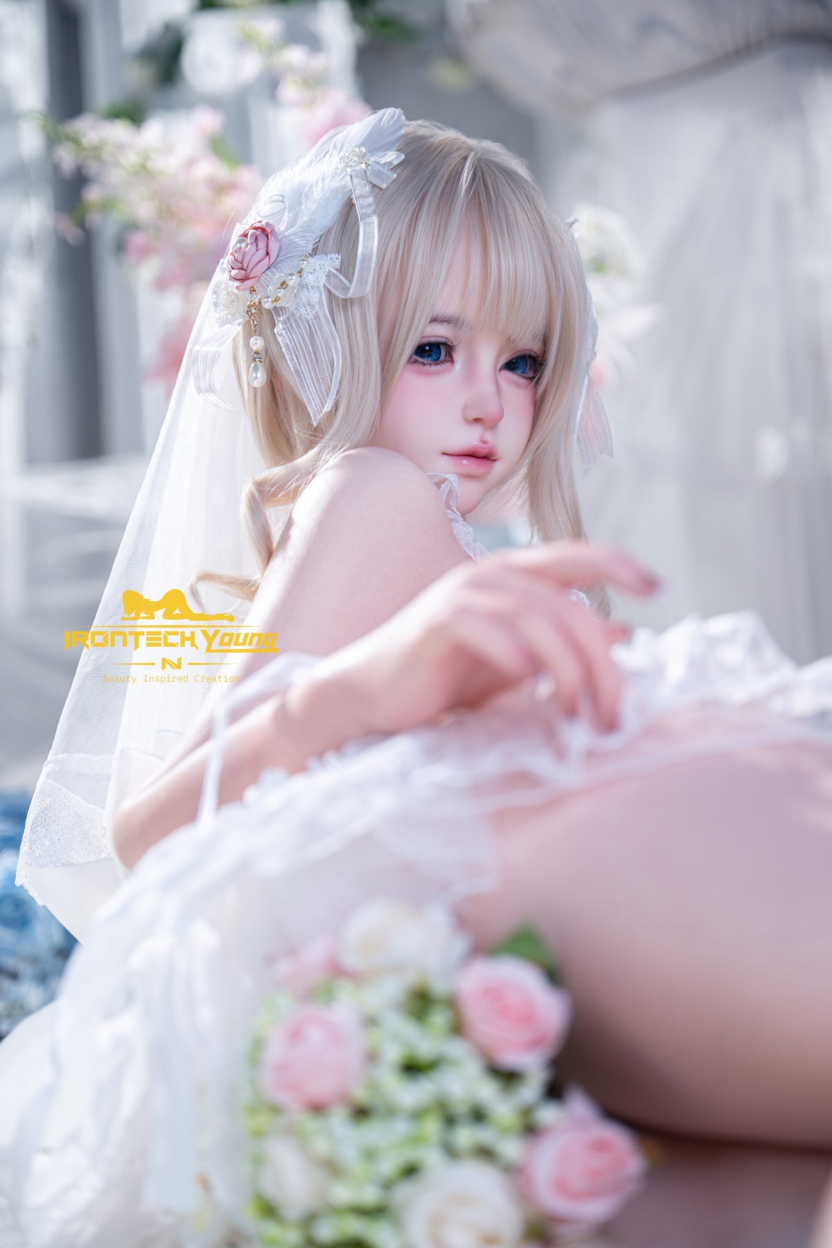 Irontech Momo Bridal 154cm E-Cup silicone companion doll with blonde hair, photo 8