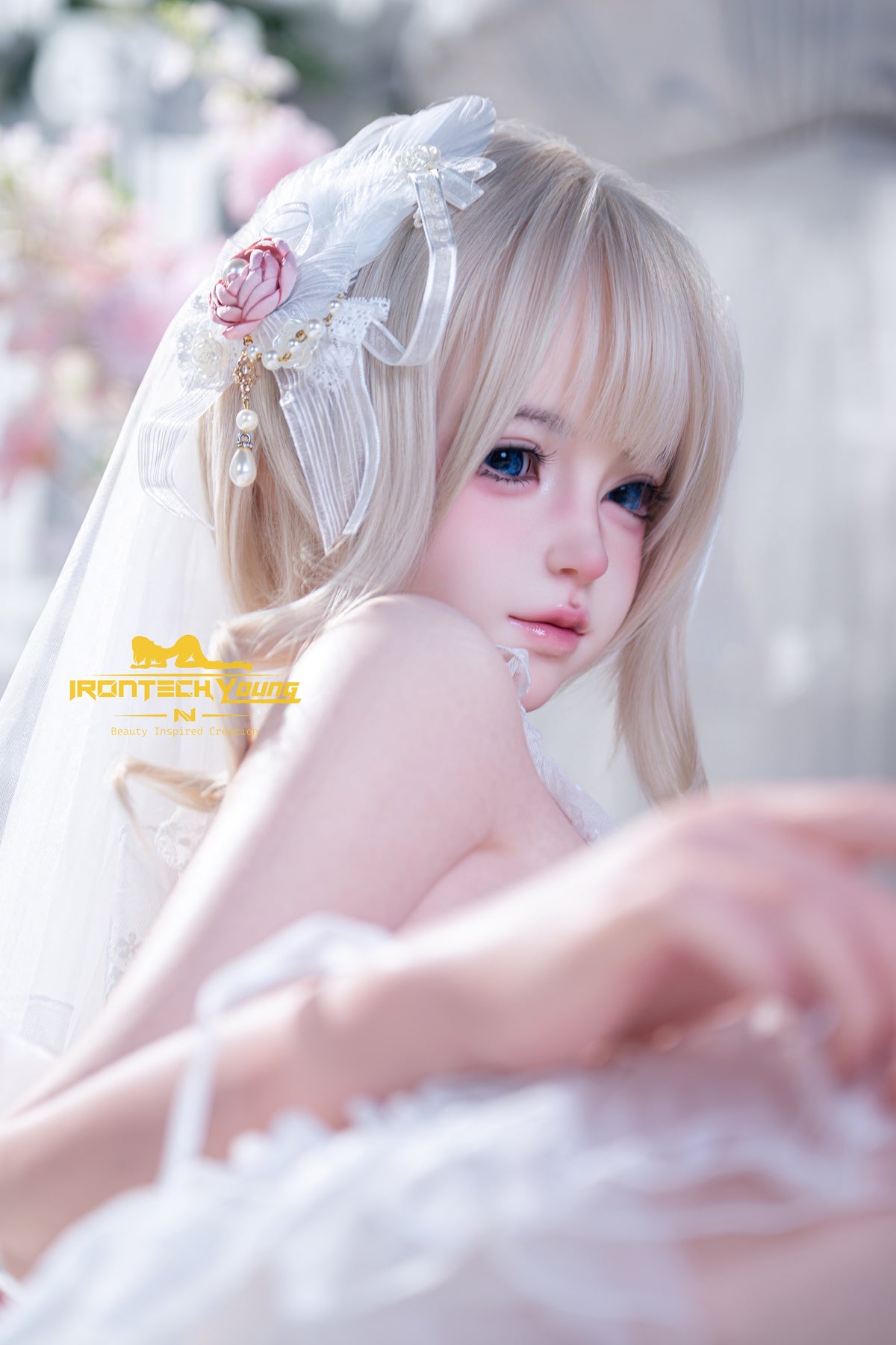 Irontech Momo Bridal 154cm E-Cup silicone companion doll with blonde hair, photo 9
