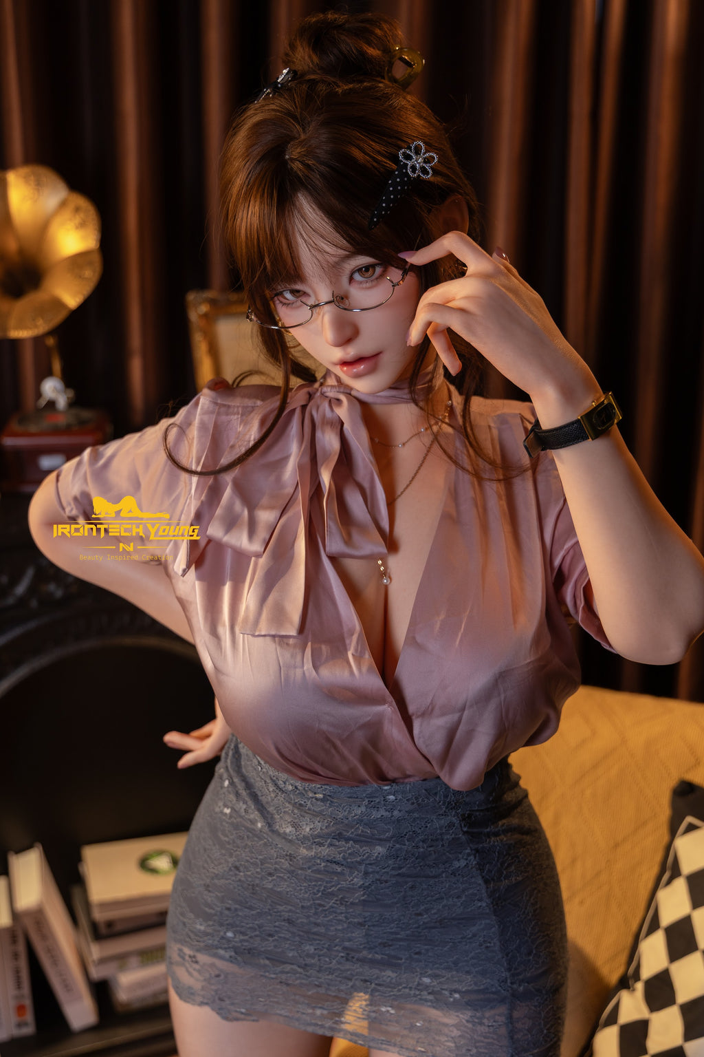 Irontech Sia Graceful Secretary 165cm E-Cup silicone companion doll with brunette hair, photo 4