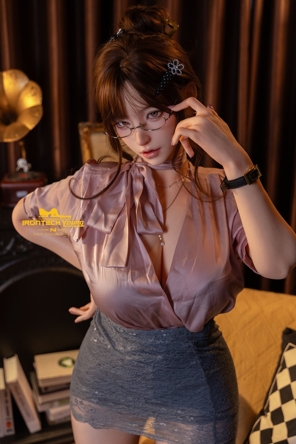 Irontech Sia Graceful Secretary 165cm E-Cup silicone companion doll with brunette hair, photo 4