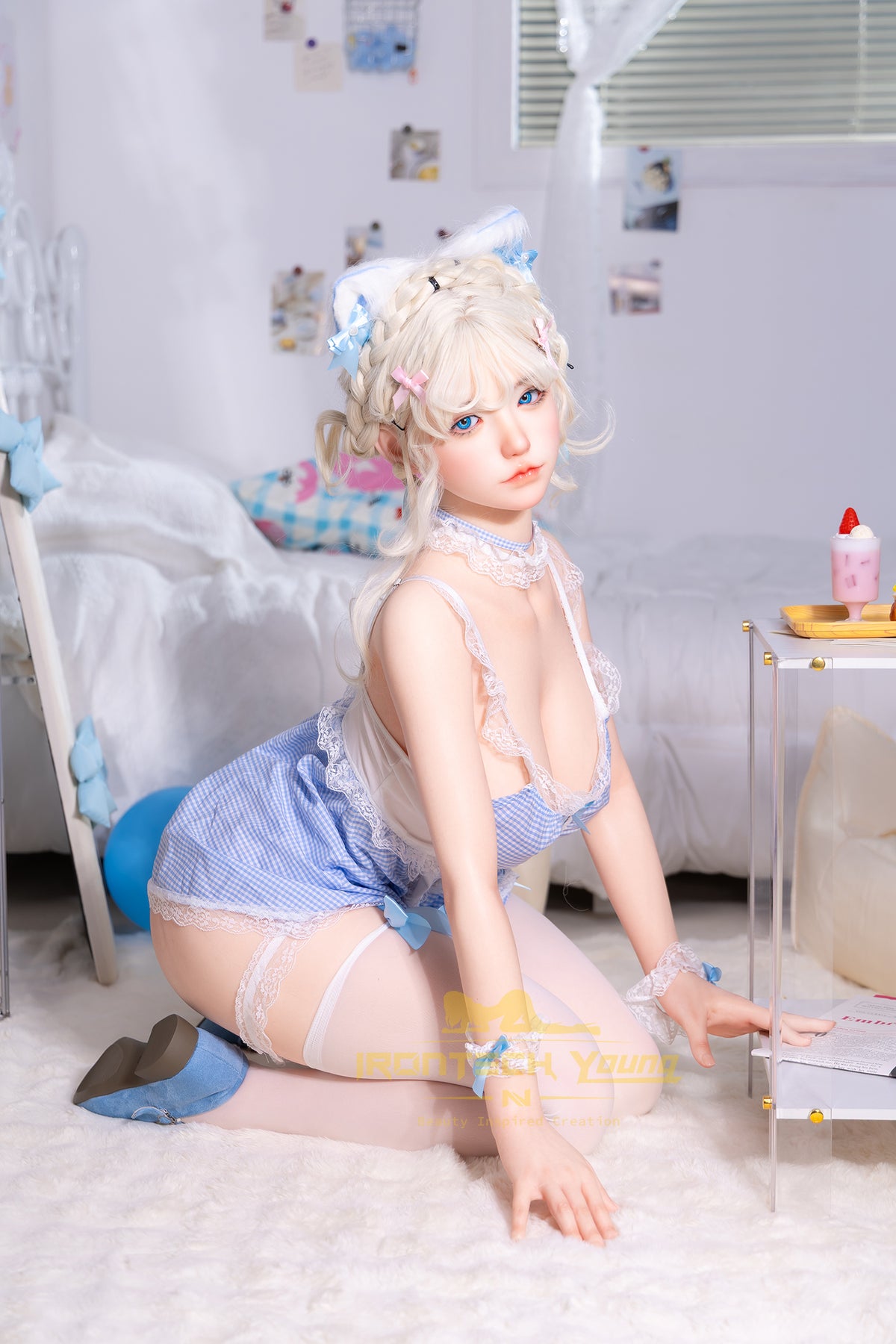 Irontech Zia Blue Fairy 154cm E-Cup silicone companion doll with blonde hair, photo 4