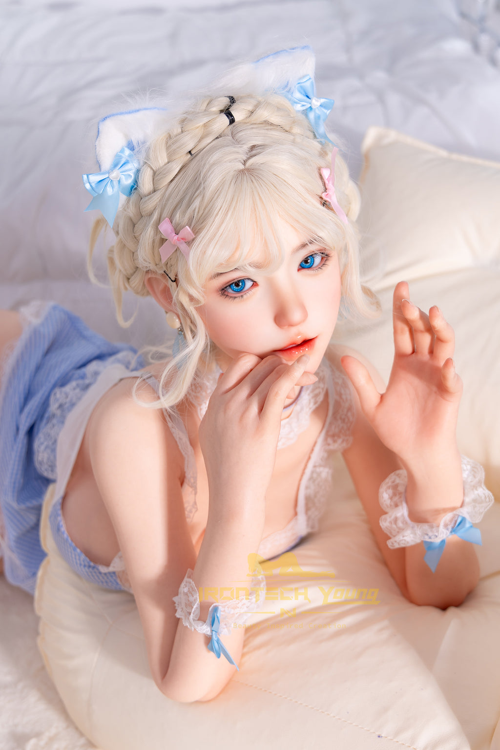 Irontech Zia Blue Fairy 154cm E-Cup silicone companion doll with blonde hair, photo 7